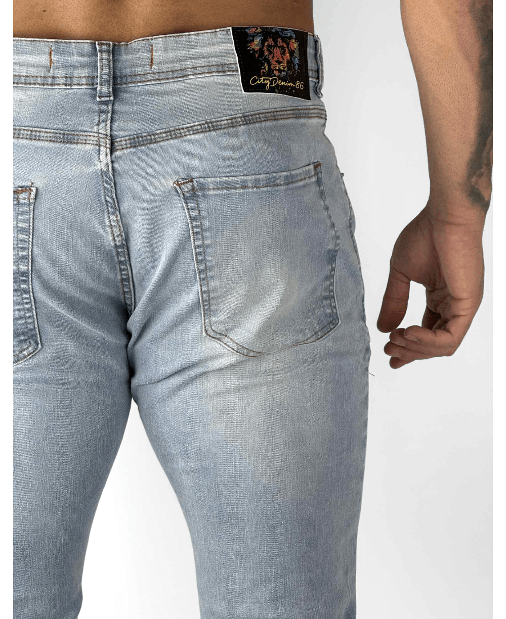 Calça Jeans Claro Liso Destroyd - City Denim