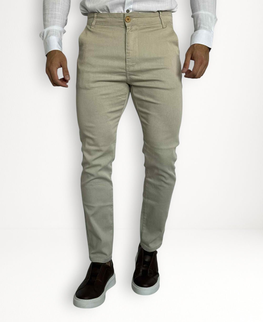 Calça Alfaiataria Slim Masculina Bege - Codi Jeans