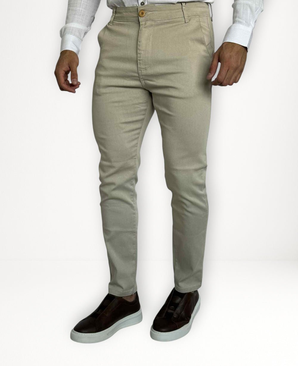 Calça Alfaiataria Slim Masculina Bege - Codi Jeans