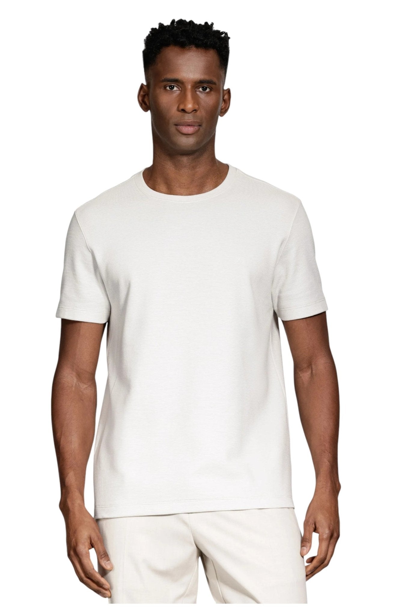 Camiseta Texture Interlock Branca - Aramis