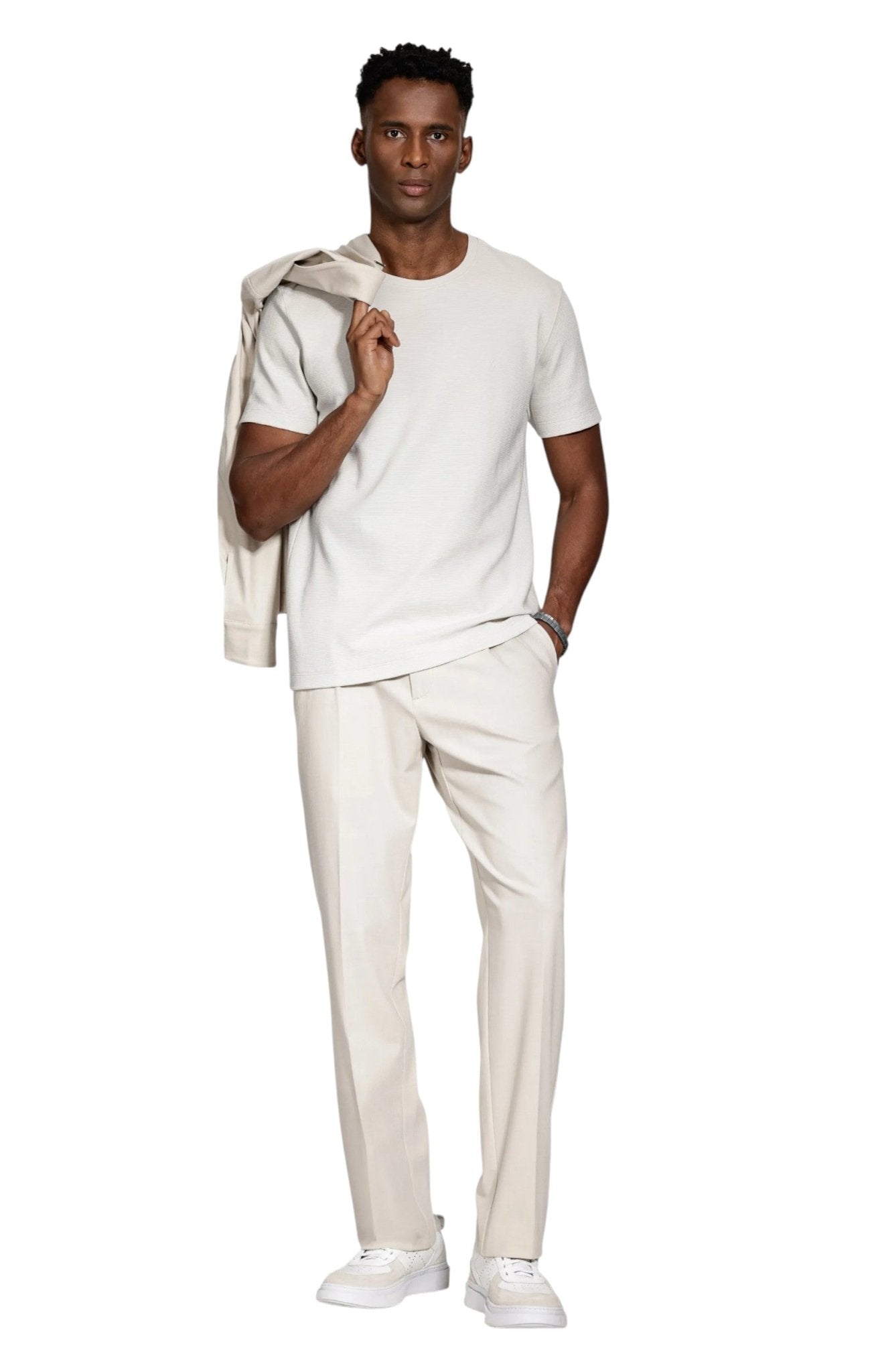 Camiseta Texture Interlock Branca - Aramis