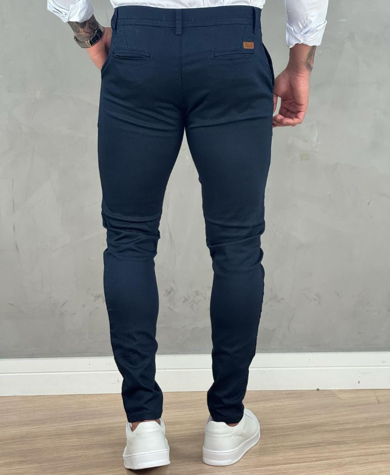 Calça Alfaiataria Azul Marinho Masculina Skinny - Paladho´s