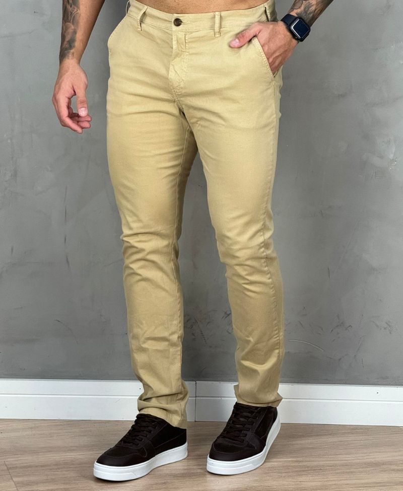 Calça Alfaiataria Bege Incense Masculina Vitor - Forum