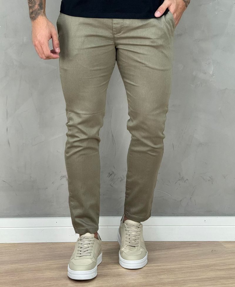 Calça Sarja Caqui Masculina Calça Masculina Sarja Alfaiataria