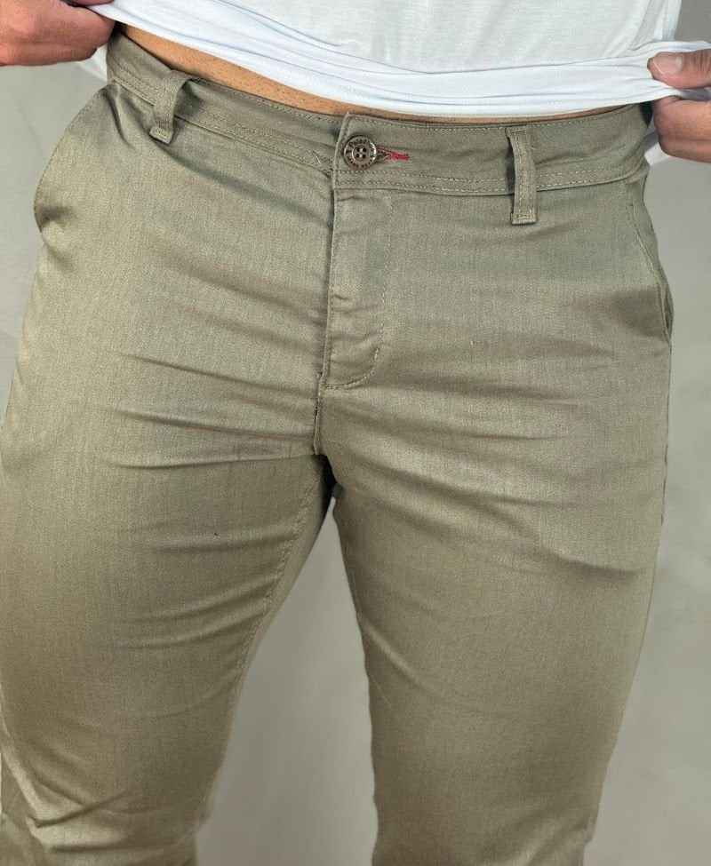 Calça Alfaiataria Caqui Masculina Slim - Paladho´s Jeans Wear