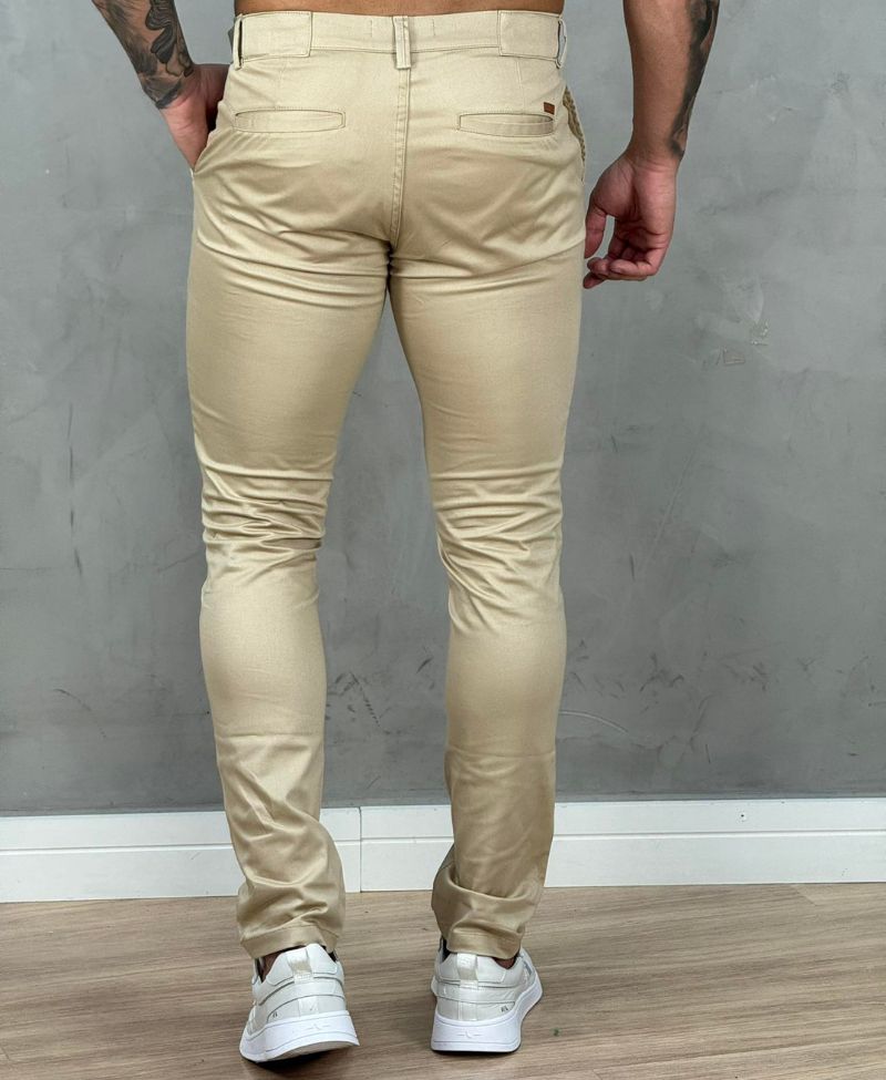 Calça Alfaiataria Creme Masculina Skinny - Kanzo