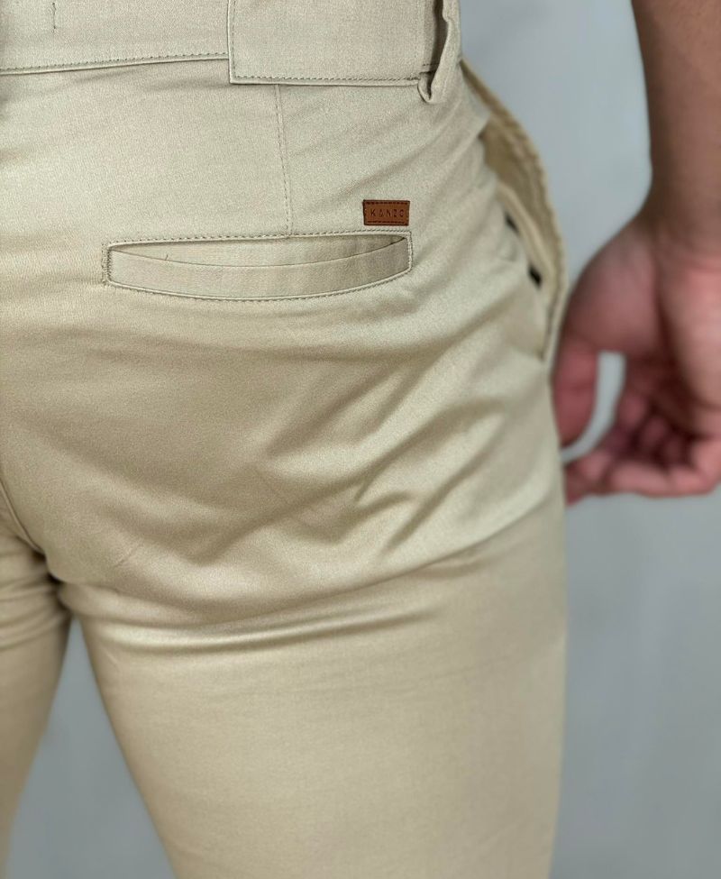 Calça Alfaiataria Creme Masculina Skinny - Kanzo