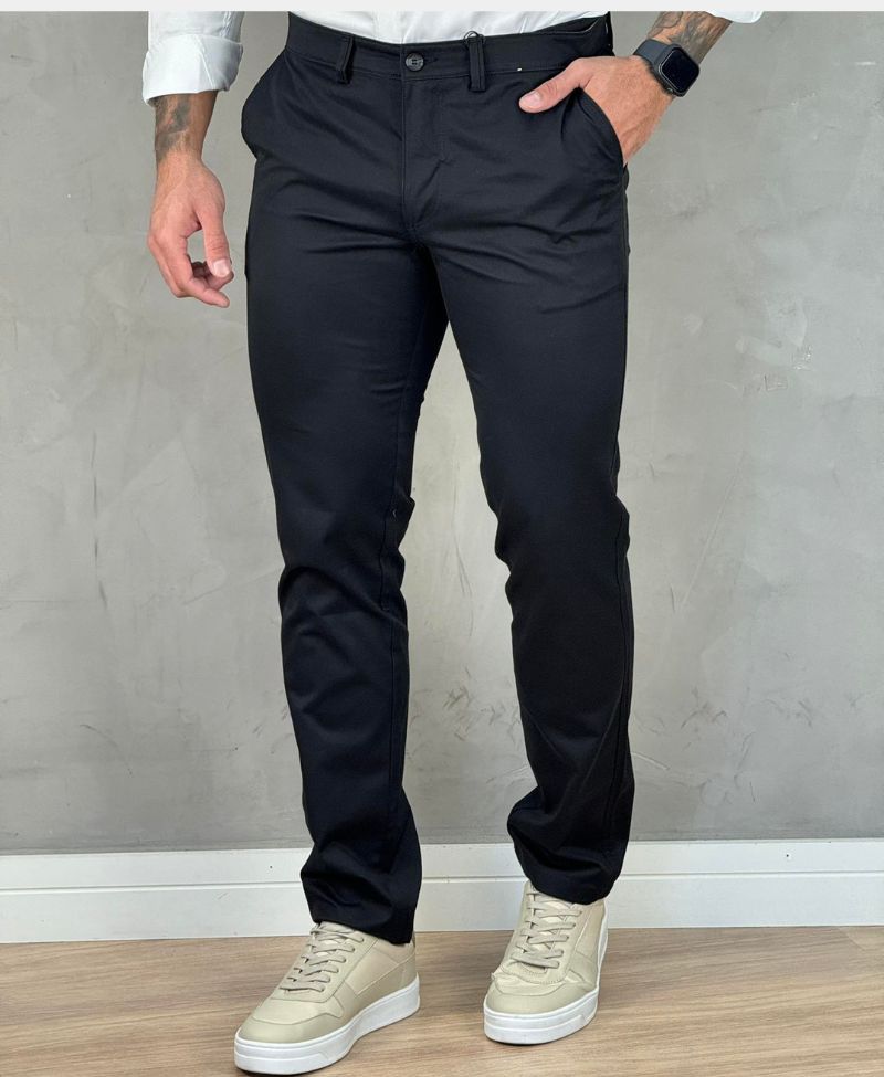 Calça Alfaiataria Preta Masculina Slim - Kanzo