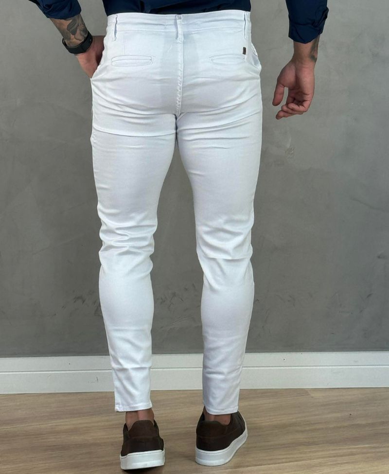 Calça Branca Masculina Alfaiataria Super Skinny - Truehero