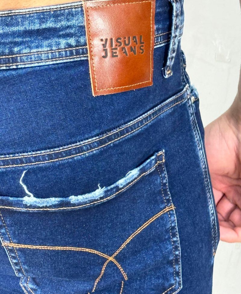 Calça Jeans Escura Masculina Skinny Lisa - Visual Jeans