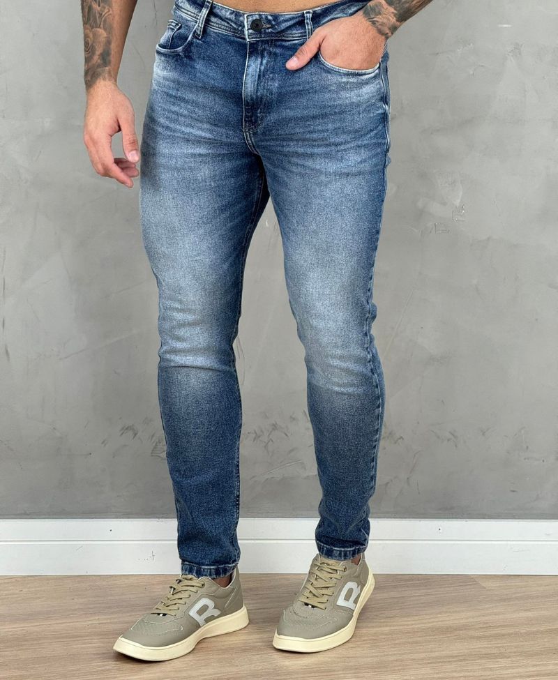 Calça Jeans Estonado Masculina Skinny Lisa - Visual Jeans