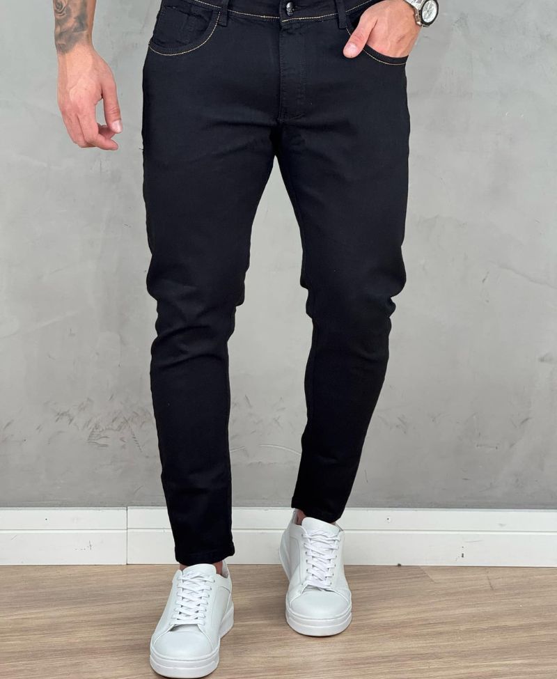 Calça Masculina Calca Esquine Preta Calça Jeans Masculina Felipe