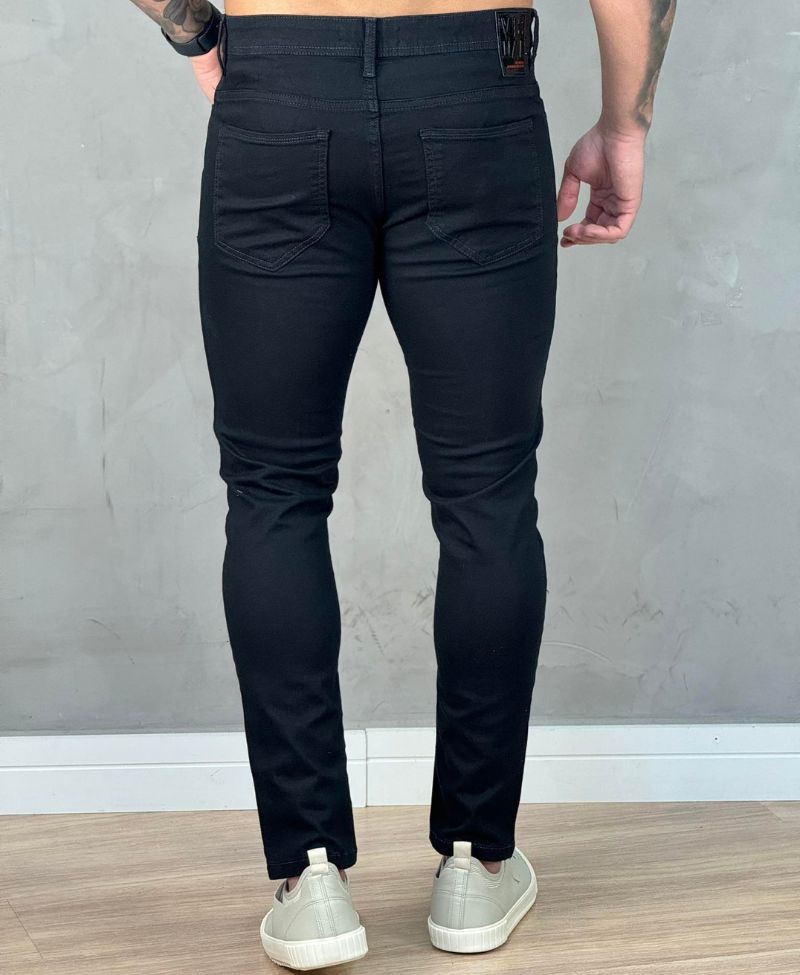 Calça Preta Masculina Skinny Lisa - Visual Jeans