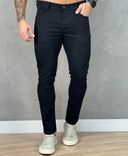 Calça Preta Masculina Skinny Lisa  - Visual Jeans