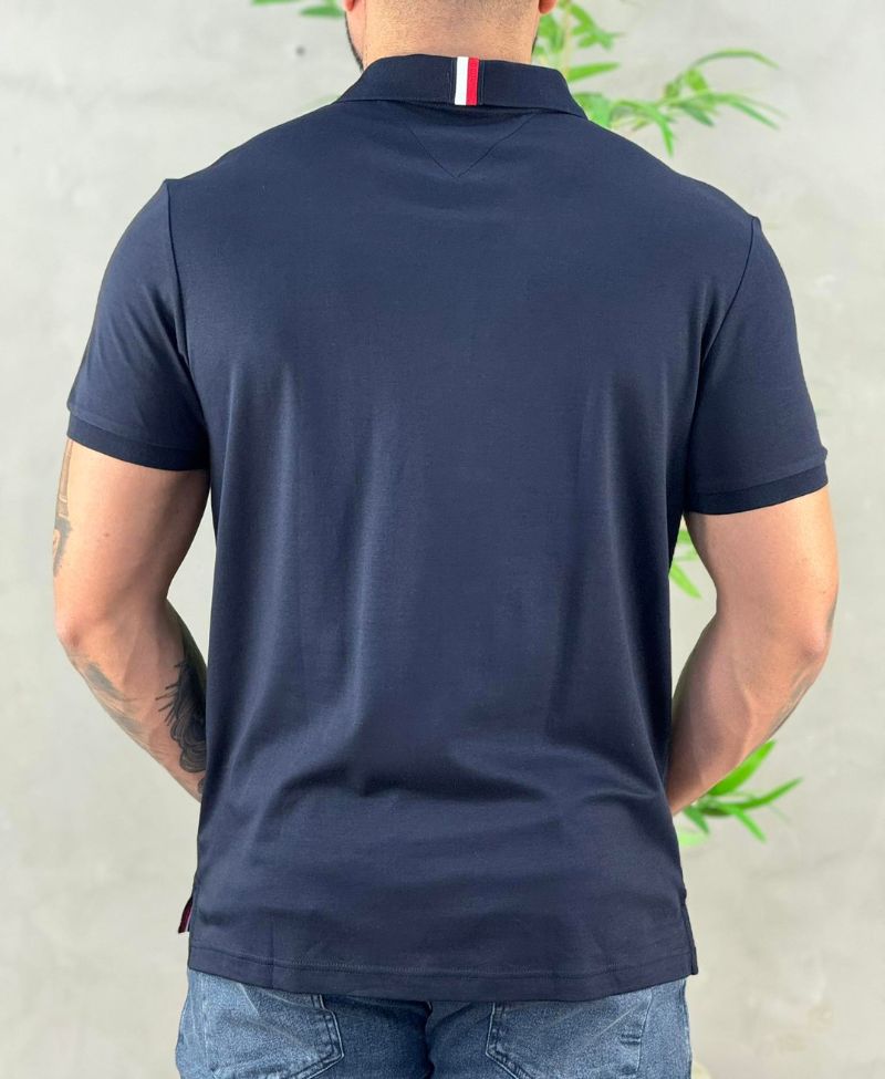 Camisa Polo Azul Marinho Masculina Classic Fit - Tommy Hilfiger