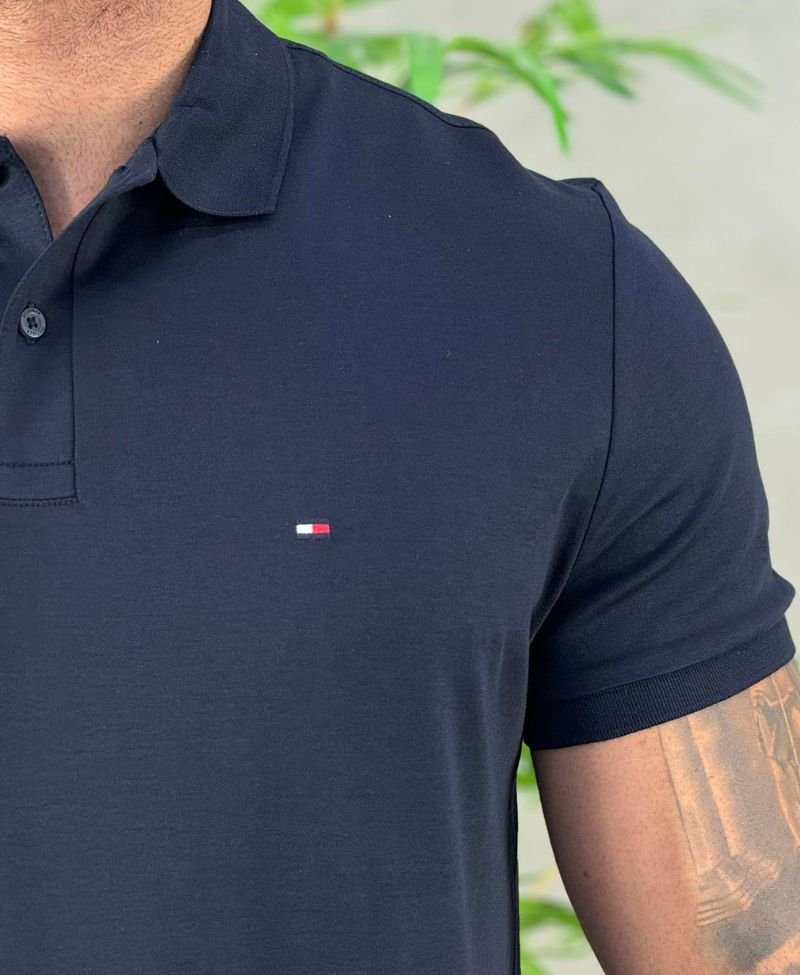 Camisa Polo Azul Marinho Masculina Classic Fit - Tommy Hilfiger