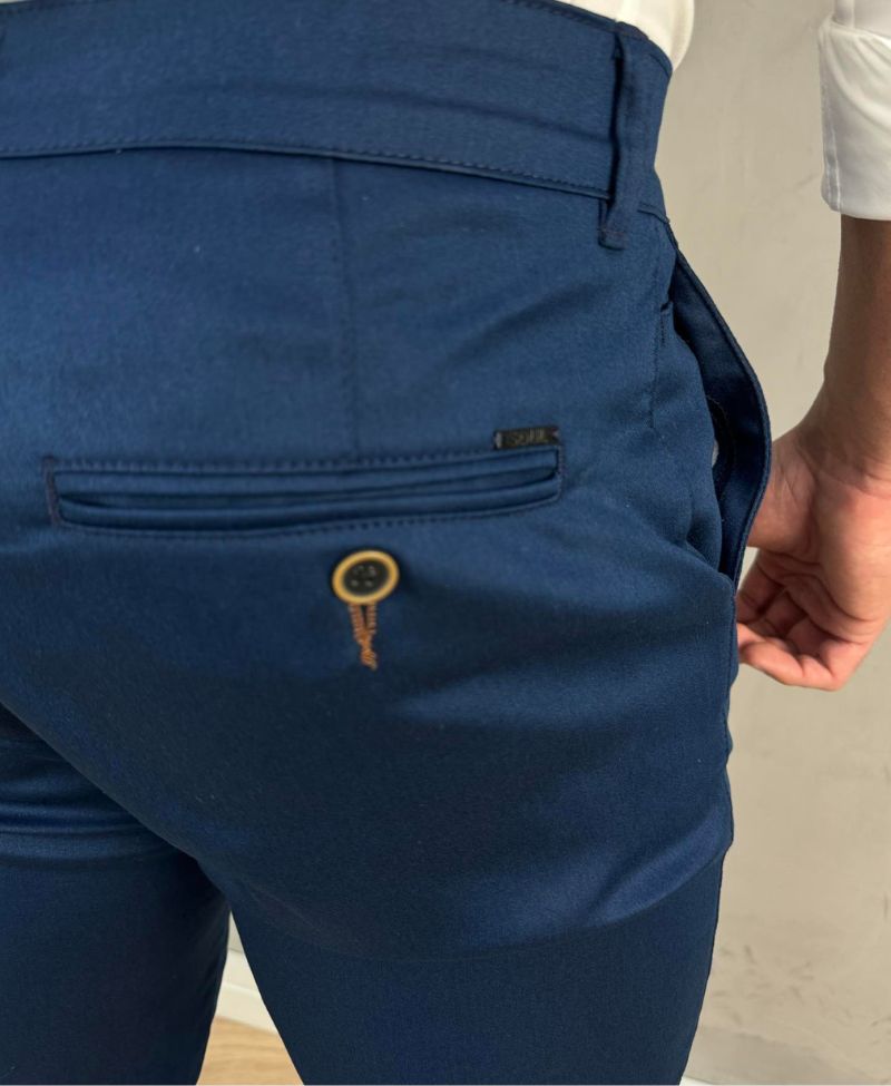 Calça Alfaiataria Azul Bic Masculina Slim - Guilherme Soul