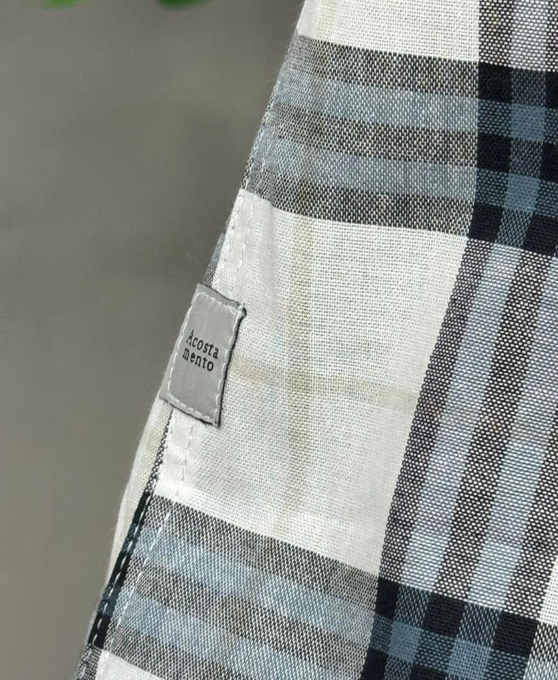 Camisa Casual Branca Xadrez Masculina ML - Acostamento