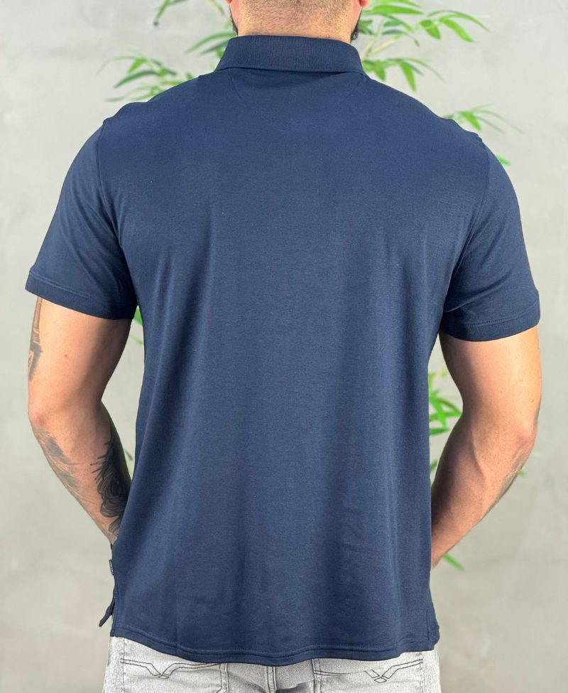 Camisa Polo Azul Marinho Masculina Liquid Touch - Calvin Klein