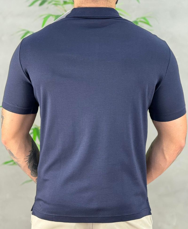 Camisa Polo Azul Marinho Masculina Smooth - Calvin Klein