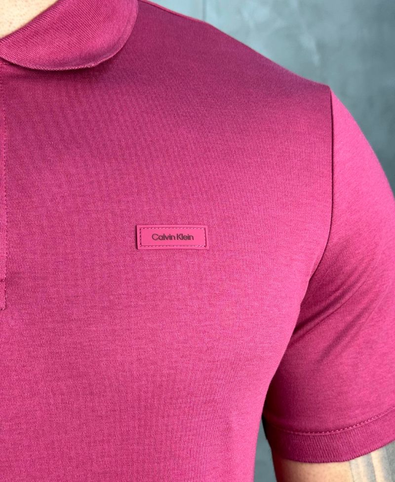 Camisa Polo Bordo Masculina Smooth - Calvin Klein