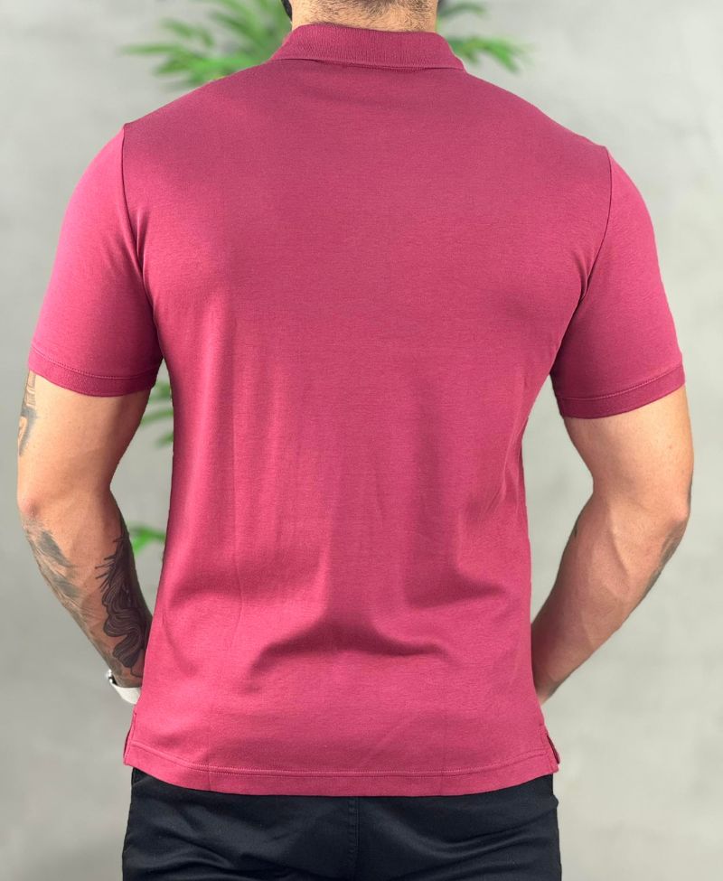 Camisa Polo Bordo Masculina Smooth - Calvin Klein