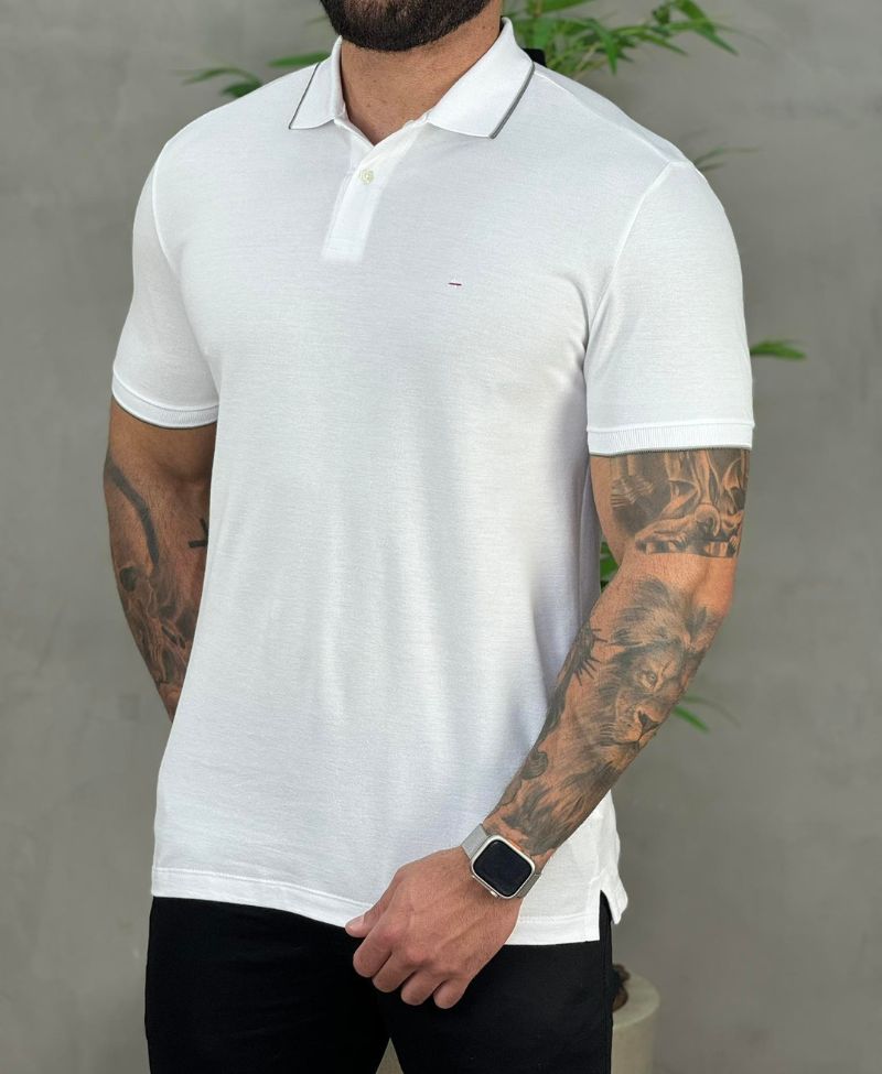 Camisa Polo Branca Masculina - Aramis