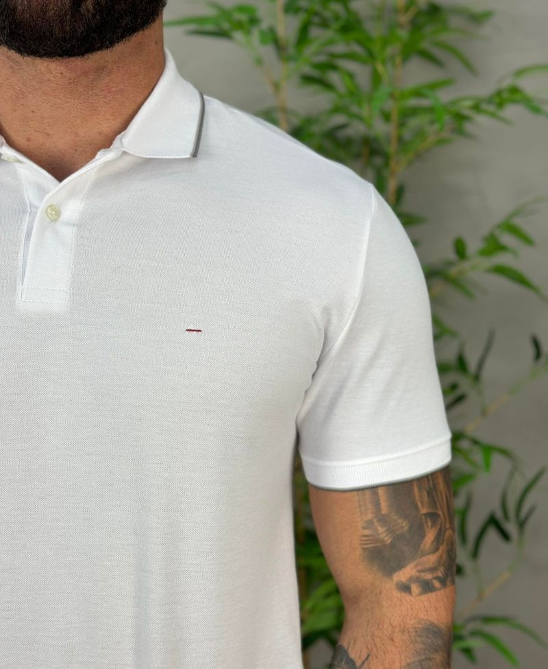 Camisa Polo Branca Masculina - Aramis