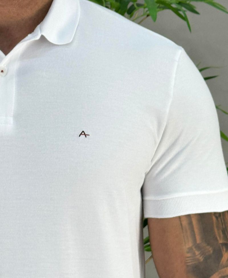 Camisa Polo Branca Masculina Piquet - Aramis