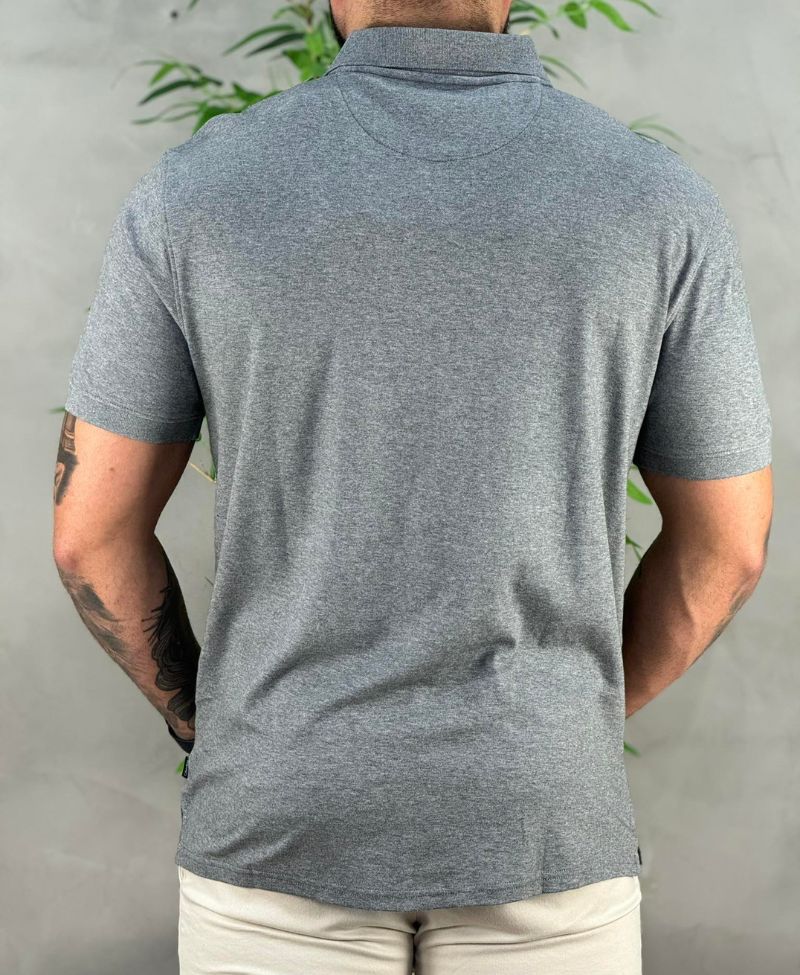 Camisa Polo Cinza Mesclado Masculina Liquid Touch - Calvin Klein