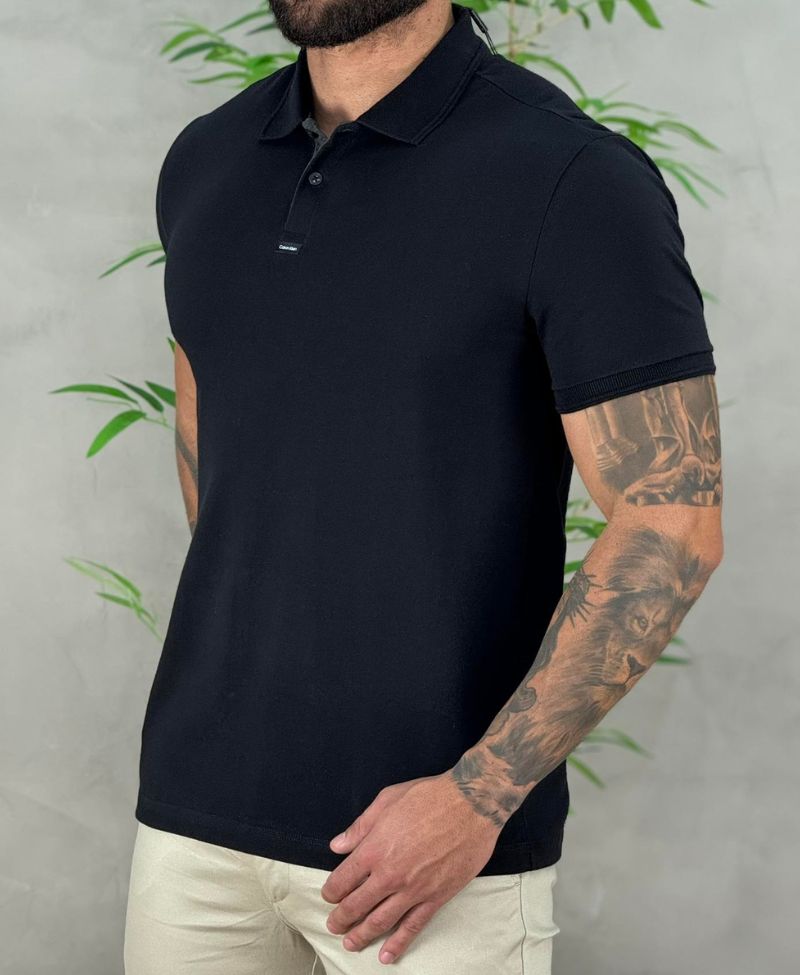 Camisa Polo Preta Masculina Premium - Calvin Klein