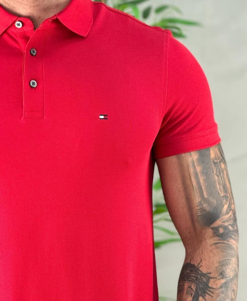 Camisa Polo Vermelho Masculina 1985 Slim Fit - Tommy Hilfiger