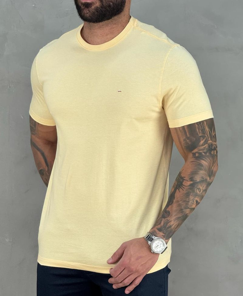 Camiseta Amarelo Masculina Malha Regular - Aramis