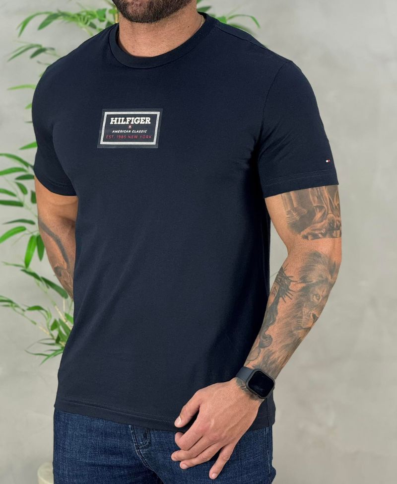 Camiseta Azul Marinho Masculina American Classic - Tommy Hilfiger