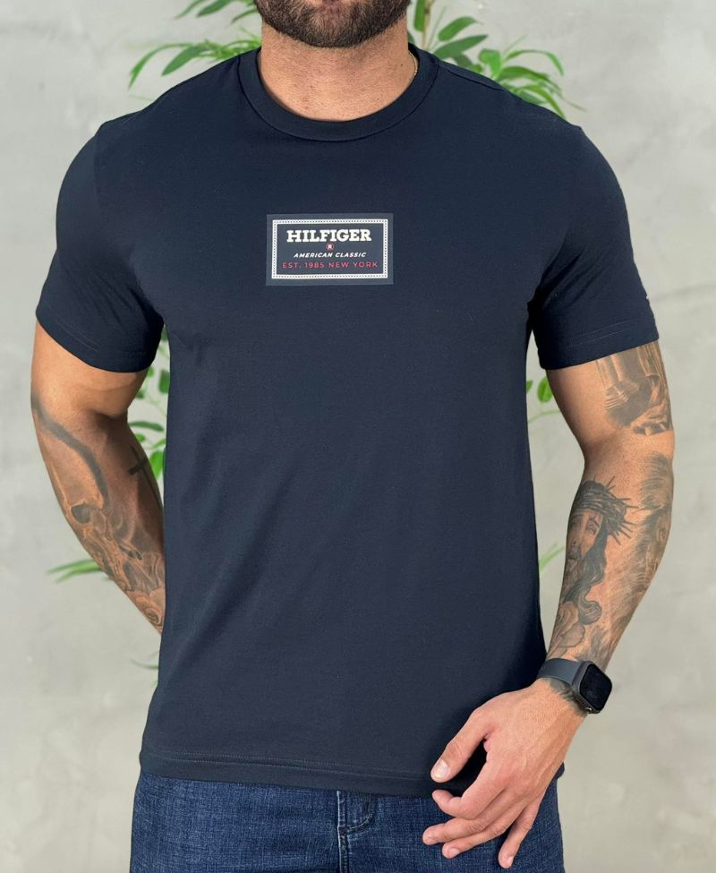 Camiseta Azul Marinho Masculina American Classic - Tommy Hilfiger