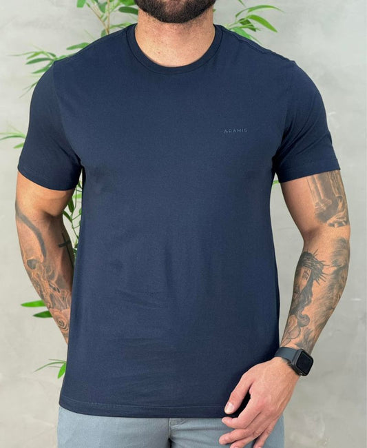 Camiseta Azul Marinho Masculina Estampa Abstrata - Aramis