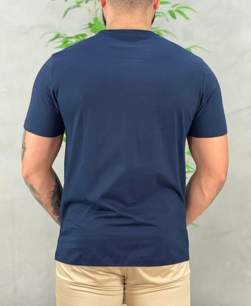 Camiseta Azul Marinho Masculina Flower Print - Aramis