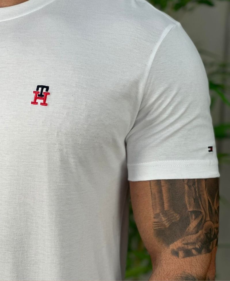 Camiseta Branca Masculina Monograma - Tommy Hilfiger