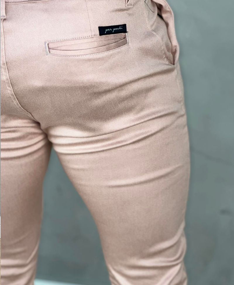 Calça Alfaiataria Rose Masculina Acetinada Skinny - Per Pochi