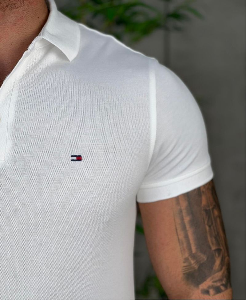 Camisa Polo Branca Masculina Classic - Tommy Hilfiger