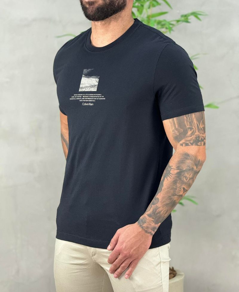 Camiseta Preta Masculina Backstage - Calvin Klein