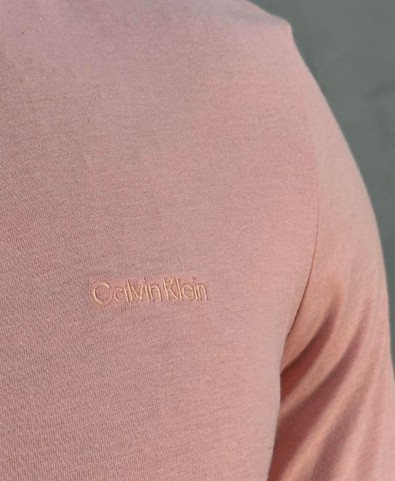 Camiseta Rosa Claro Masculina Básica Logo Minimalista - Calvin Klein