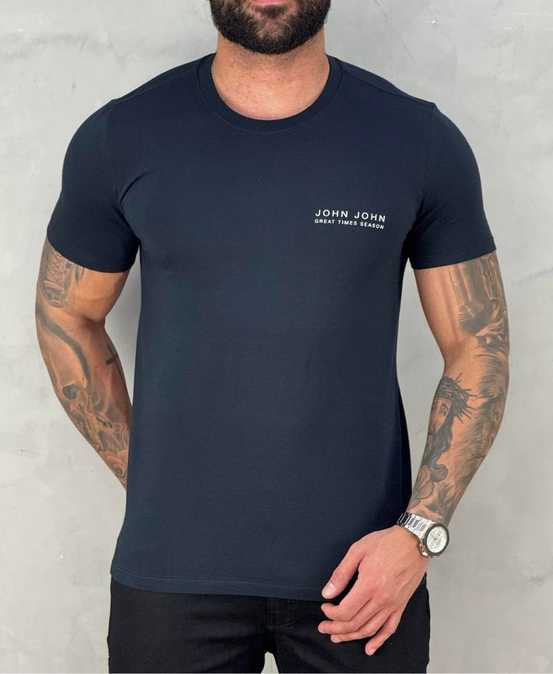 Camiseta Preta Masculina Sl Greta - John John