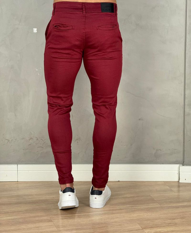 Calça Alfaiataria Vinho Masculina Super Skinny - Jay Jones