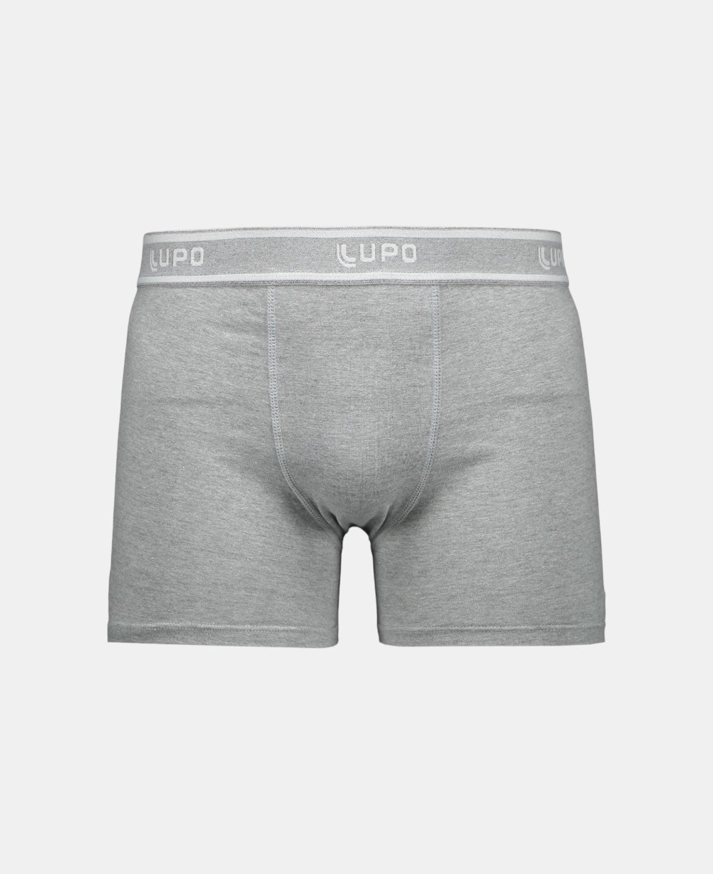 Cueca Boxer Cinza Masculina Algodão com Elastano - Lupo