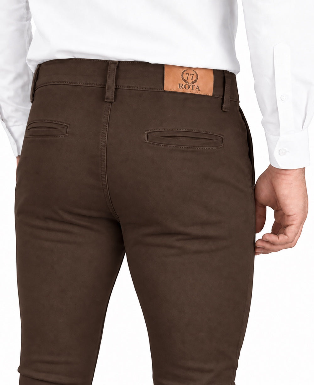 Calça Alfaiataria Marrom Masculina Skinny - Rota 77