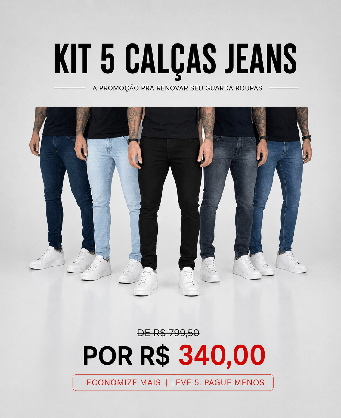 KIT 5 CALÇAS - JEANS ROTA