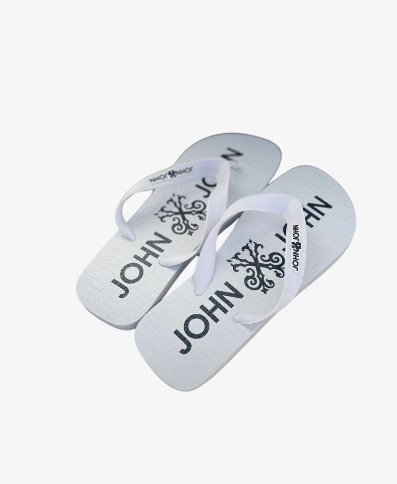 Chinelo Branco Masculino Round Logo - John John