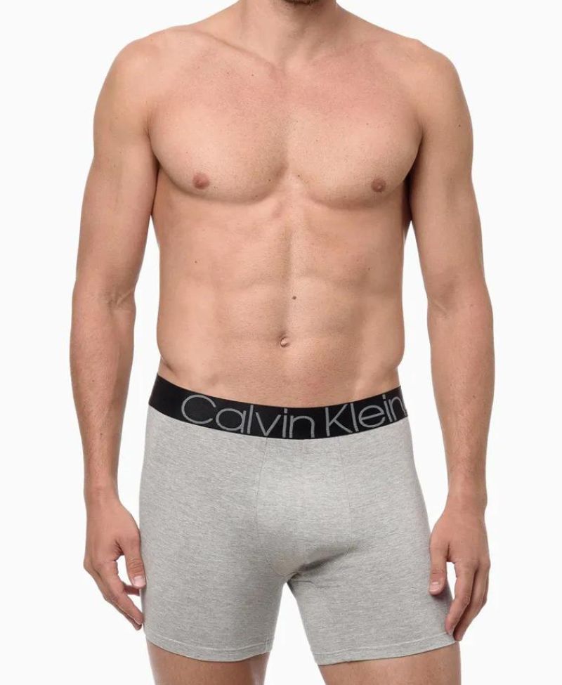 Cueca Box Cinza Claro Underwear Cotton - Calvin Klein