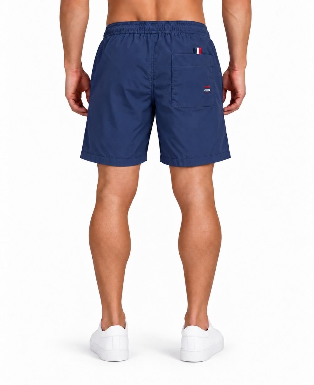 Bermuda Azul Banho Média Detalhe Lateral Th - Tommy Hilfiger